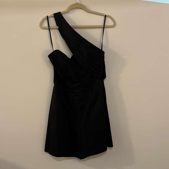 One Shoulder Black Anthropologie Elegant Romper (NWT)